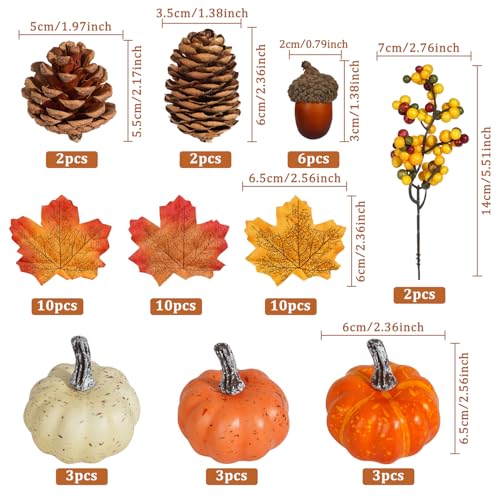 51 PCS Artificial Pumpkins (51 Count)