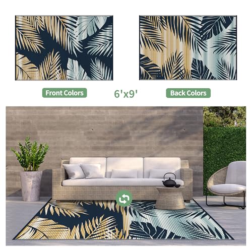 Outdoor Rug Waterproof Plastic Rugs for Patio (54 Sq Ft)
