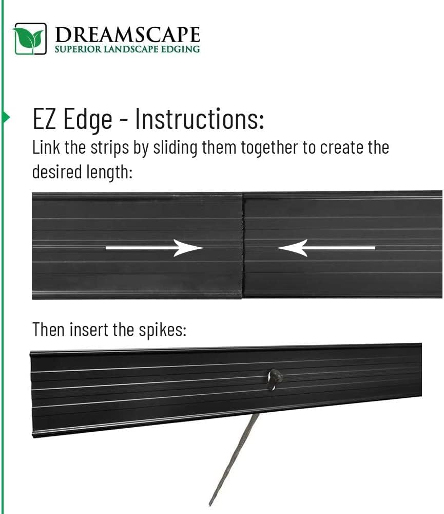 Dreamscape E-Z Edge Aluminum Landscape Edging - 8 Strips, 6ft Each (48ft Total), Brown - Professional Quality Landscaping Border, Metal Divider for Lawn, Garden, Flowerbed…