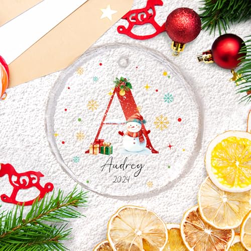 Personalized Christmas Ornaments with Initial Name