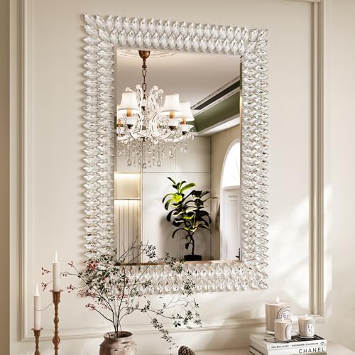 28"x40" Jeweled Luxury Rectangle Decorative Wall Mirror