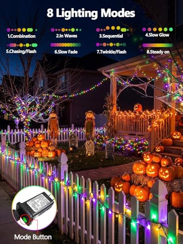 200 LED Extendable Green Yellow Purple Mardi Gras Lights Outdoor Indoor