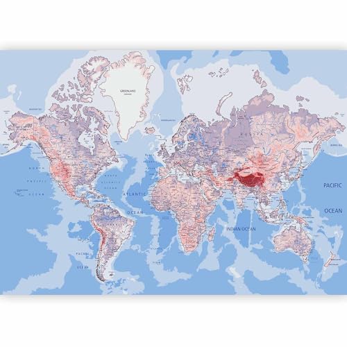 Wall Mural World Map 96x69 in (46.17 Sq Ft)