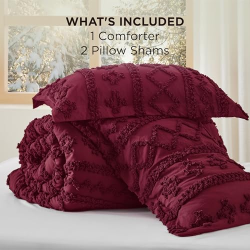 Tufted Boho Comforter Set Queen Size