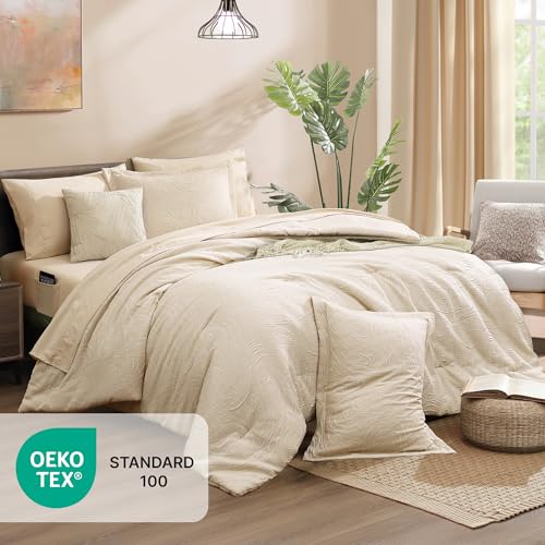 Queen Comforter Set 7 Pieces Birch Marble Bed in a Bag