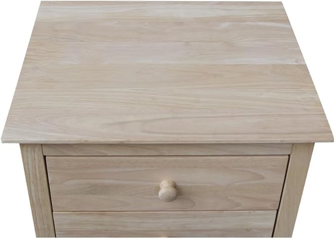 25"H Solid Wood Bedroom Nightstand with 3 Drawers, Parawood Construction, Paint or Stain in Any Color, Durable and Eco-Friendly, Unfinished