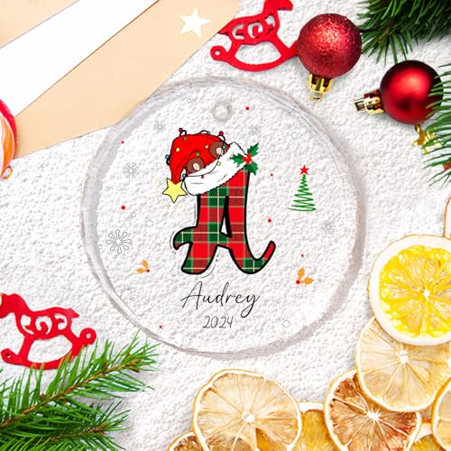 Personalized Christmas Ornaments with Initial Name