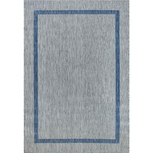 Bordered Outdoor Rug 6x9 Washable Outside Carpet for Indoor Patio Porch Waterproof Easy Cleaning Non Shedding Area Rugs Silver Gray