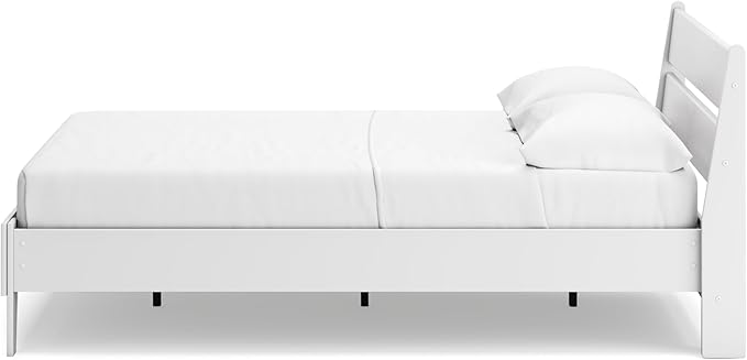 Signature Design by Ashley Socalle Casual Queen Panel Platform Bed, Foundation or Box Spring Not Needed, White