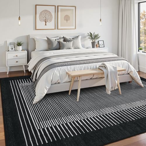 Washable Striped 5x7 Washable Area Rug (35 Sq Ft)