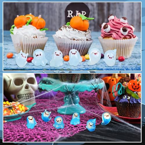 24PCS Mini Luminous Ghost Miniature Figurines (24 Count)