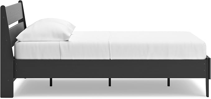Signature Design by Ashley Socalle Casual Full Panel Platform Bed, Foundation or Box Spring Not Needed, Black