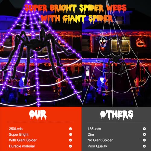 Spider Webs Halloween Decorations (Purple / 16.4Ft)