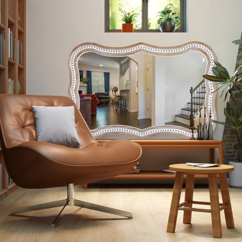 36x24 Inch Wavy Mirror for Wall Decor