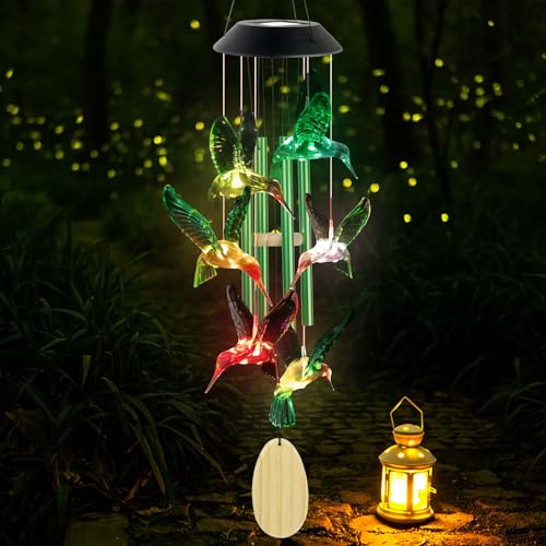 Hummingbird Solar Wind Chimes Outdoor