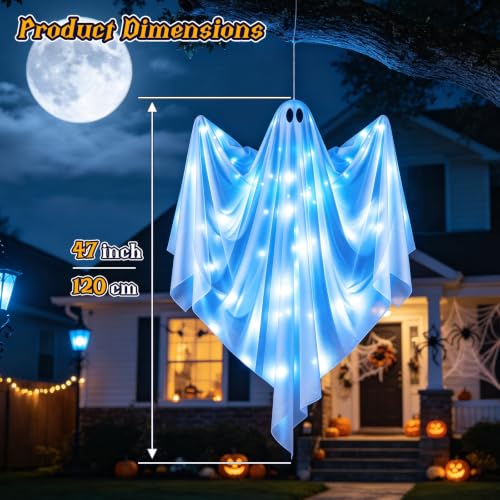 Halloween Hanging Light up Ghost (Blue)