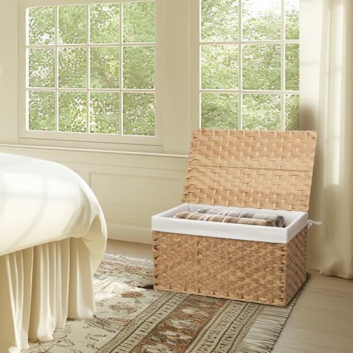 Wicker Storage Basket with Lid