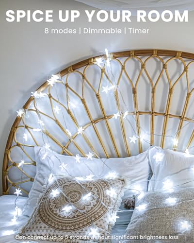 Star String Lights 59 Ft 100 LED Christmas Lights Plug in with Remote Timer Connectable Twinkle Lights for Bedroom Wedding Christmas Tree Indoor Outdoor Decor