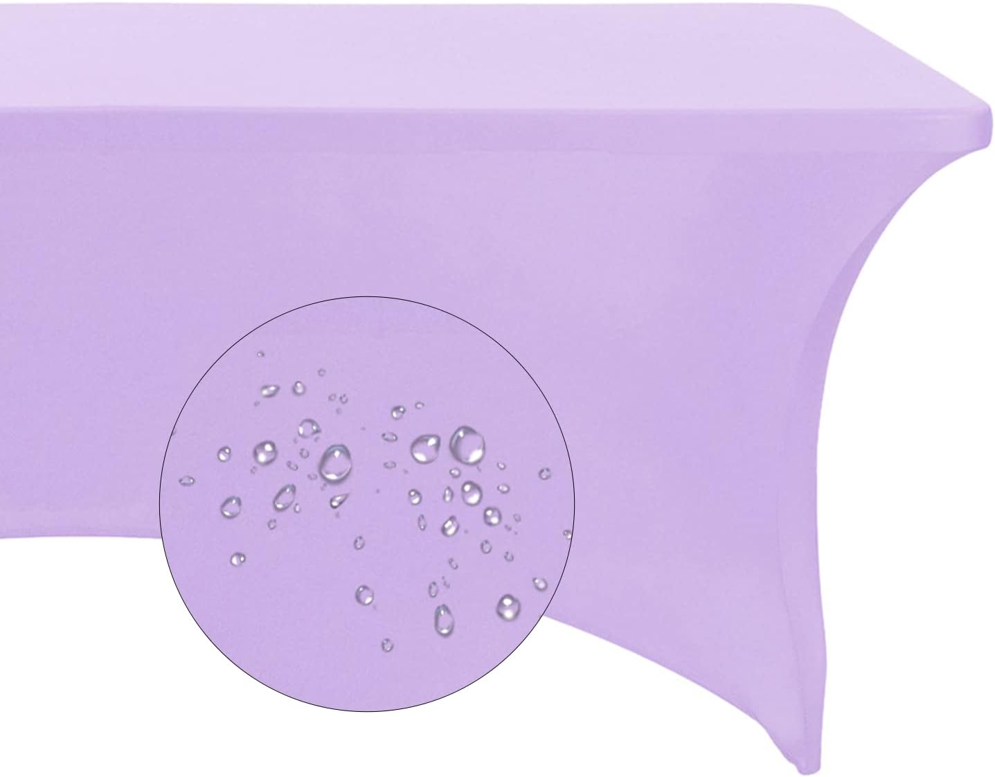Spandex 4ft Waterproof Table Cover for Party,Wedding, Banquet, and Events(Lavender)