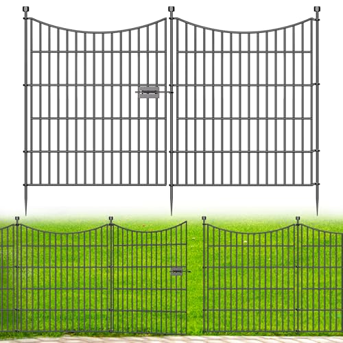 No Dig Dog Fence Outdoor for Yard with Gate (32 Sq Ft)