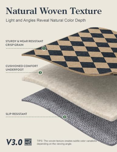 Checkered Easy Jute 5x7 Area Rugs