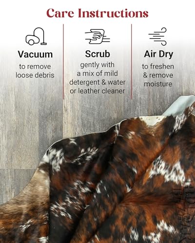 Dark Tricolor Cowhide Rug 6x7 ft