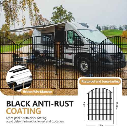 5 Panels Garden Fence Animal Barrier with Lock