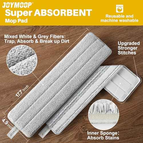 17.7 Inch Microfiber Mop Replacement Pads (2 Count)