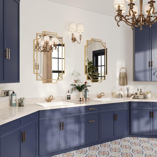 24"x36" Gold Foil Scalloped Edge Decorative Vanity Wall Mirror