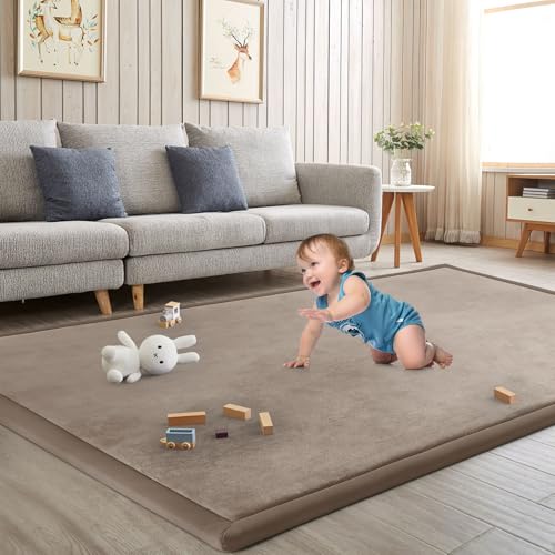 Baby Play Mat for Floor Nursery Rug Muscle Mat Area Rug Playroom Rug 59"x71" Playpen Mat Elastic Foam 1.3" Thick Crawling Mat for Babies