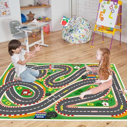Kids Rug Playmat City Life Playroom Rug Activity Mat for Kids Toy Car Kids Carpet for Playroom Living Room (16.27 Sq Ft)