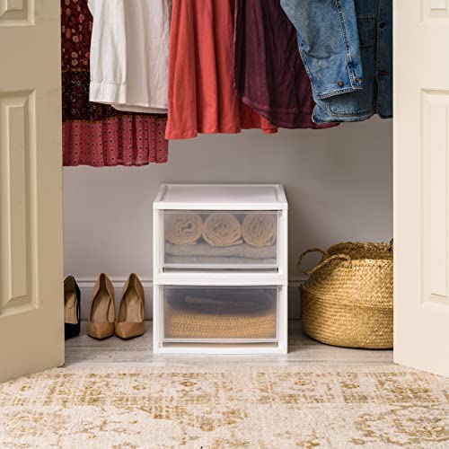 2 Pack 30 Qt. Stacking Drawer Organizer with Sliding Drawer (2 Count)