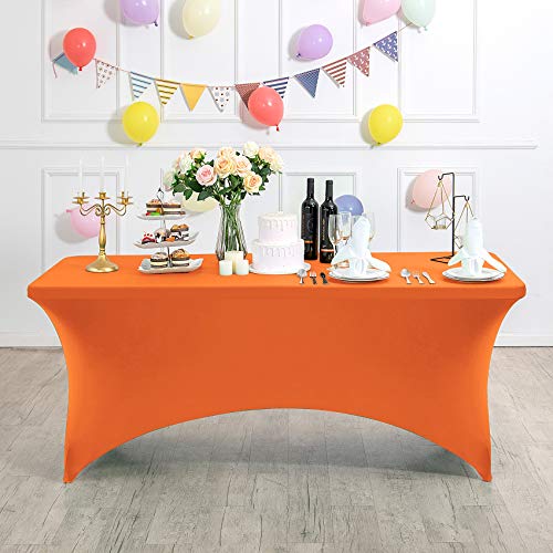 2Pack Spandex Table Cover for 6Ft or 4fT or 8ft Table Universal Fitted Stretch Tablecloth for Party