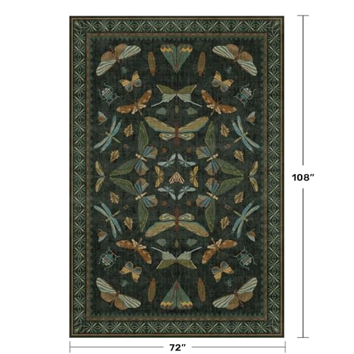 6x9 Dark Green Area Rugs for Dining Room (54 Sq Ft)