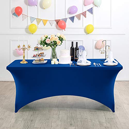 2Pack Spandex Table Cover for 6Ft or 4fT or 8ft Table Universal Fitted Stretch Tablecloth for Party (2 Count)