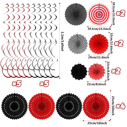 Black Red Party Decorations (24 Count)