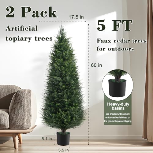 2Pack 5FT Artificial Cedar Tree (2 Count)