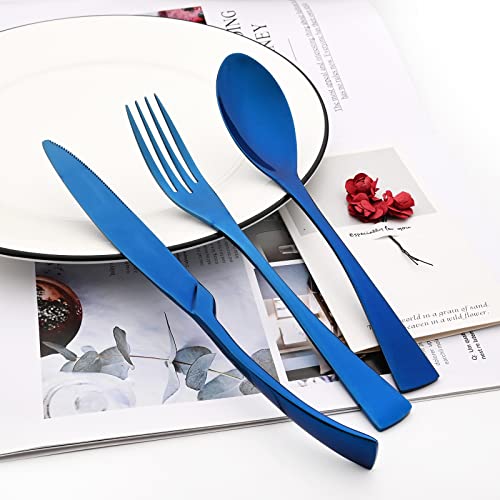 24 Piece Blue Flatware (13.24 Count)