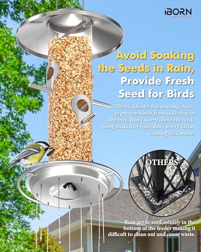 Bird Feeders for Outdoors Metal Chew Resistant