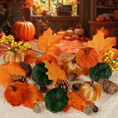 Fabric Pumpkins Set Decor