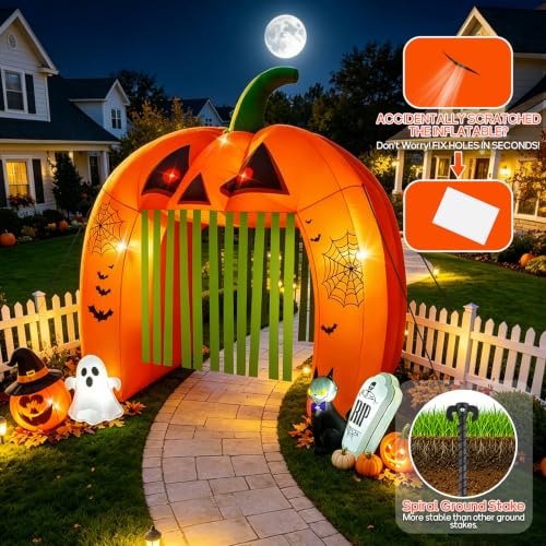 12FT Halloween Inflatables Archway Pumpkin Haunted House
