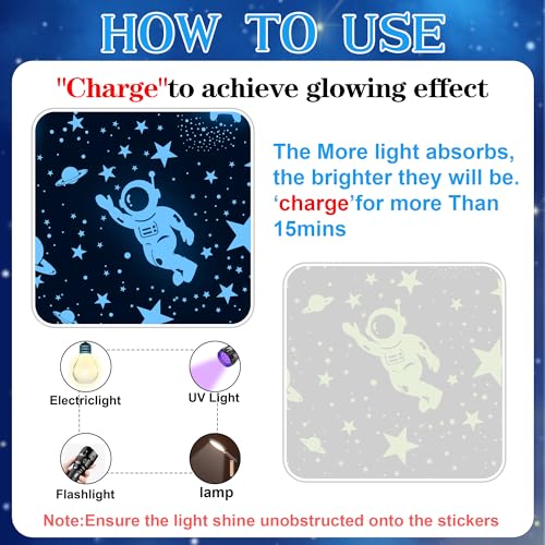 530 Glow in the Dark Stars for Ceiling Moon and Space Wall Decals