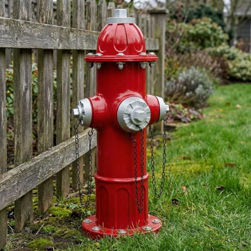 Garden Red Fire Hydrant Outdoor Statue Decorative for Dog to Peed on
