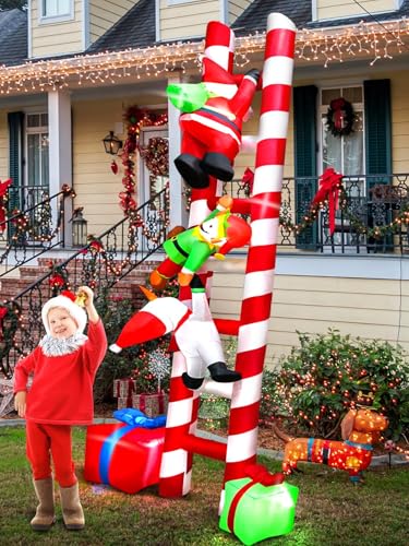 10 FT Santa Climbing Ladder Inflatable Outdoor Decoration