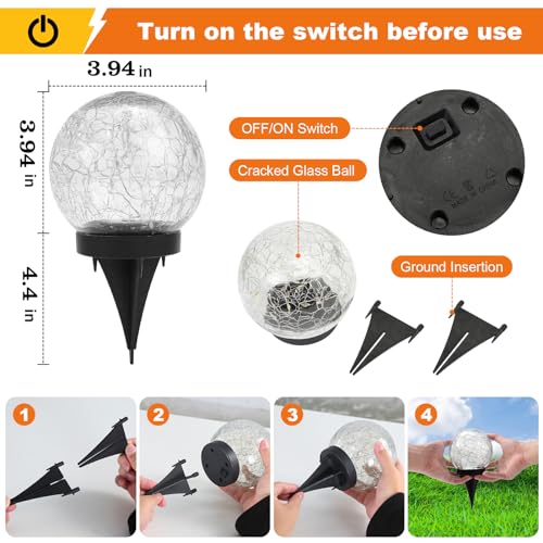 Solar Globe Lights Outdoor Waterproof