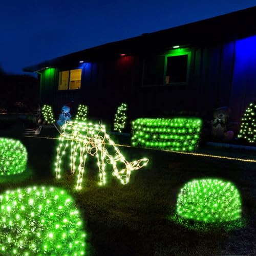 Solar Christmas Net Lights 200LED F8 Big Bulbs