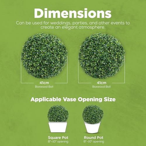 16.14" Faux Boxwood Balls (2 Count)