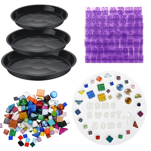 3 Set 13 in 11 in 10 in Stepping Cement Stones Kit for Kid DIY Craft (5 Count)