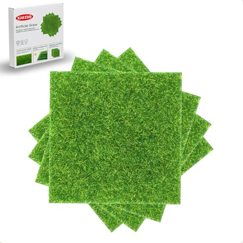 4 Pcs 6 X 6 Inch Fake Grass Decor for Crafts (4 Count)