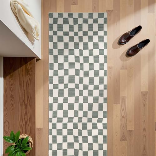2x6 Runner Rug Modern Checkered Geometric Lattice Hallway Rug (12 Sq Ft)